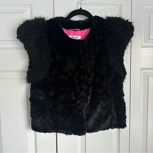 Skaist Taylor Faux Fur Vest Womens M Black Neiman Marcus Target Mobwife Goth